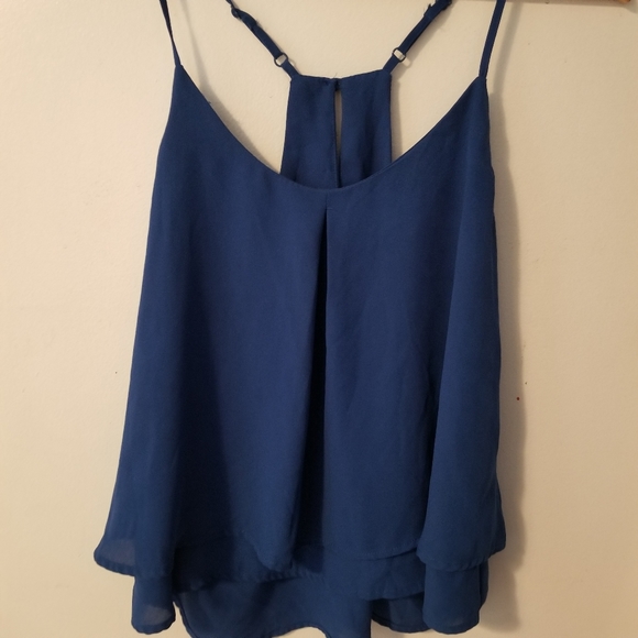 3/$25! U2B Spaghetti Strap Loose Chiffon Blouse - Picture 2 of 5